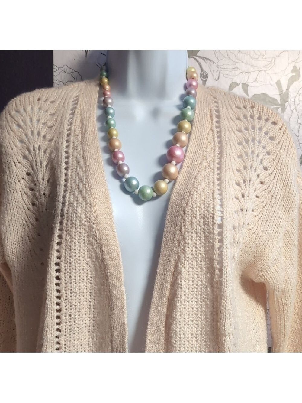 Candie's Soft Peach Open-Front Cardigan - Picture 3 of 5